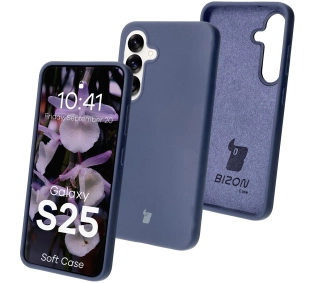 Bizon Silikonowe Soft do Galaxy S25 Ciemno-niebieski