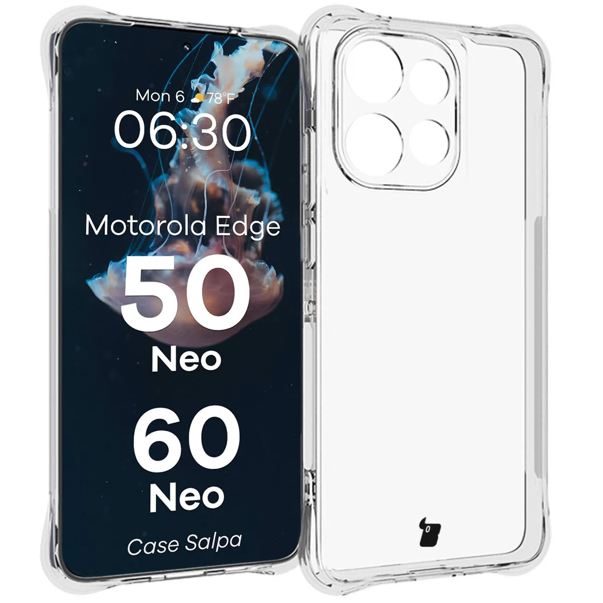 Etui Bizon Elastyczne Salpa do Motorola Edge 50 Neo/60 Neo Przezroczysty