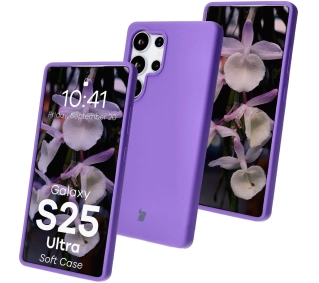 Bizon Silikonowe Soft do Galaxy S25 Ultra Fioletowy