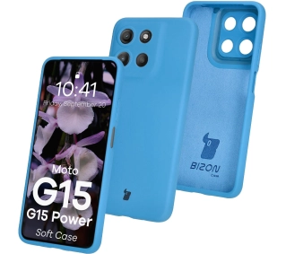 Bizon Silikonowe Soft do Motorola Moto G15/G15 Power Niebieski