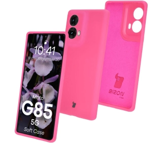 Bizon Silikonowe Soft do Motorola Moto G85 5G Neonowo-różowy