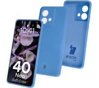 Bizon Silikonowe Soft do Motorola Edge 40 Neo Niebieski