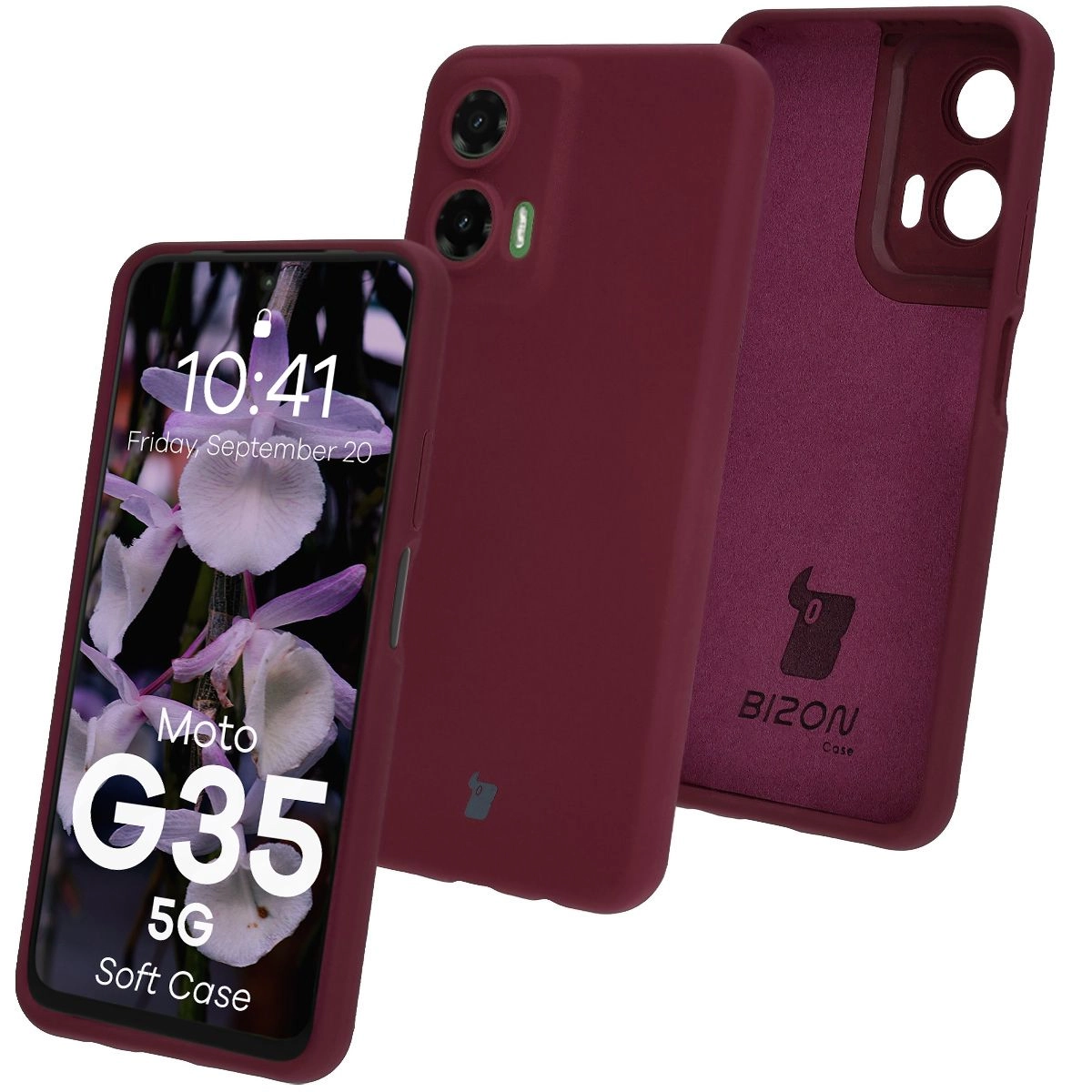 Etui Bizon Silikonowe Soft do Motorola Moto G35 5G Ciemno-fioletowy