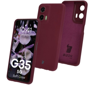 Bizon Silikonowe Soft do Motorola Moto G35 5G Ciemno-fioletowy