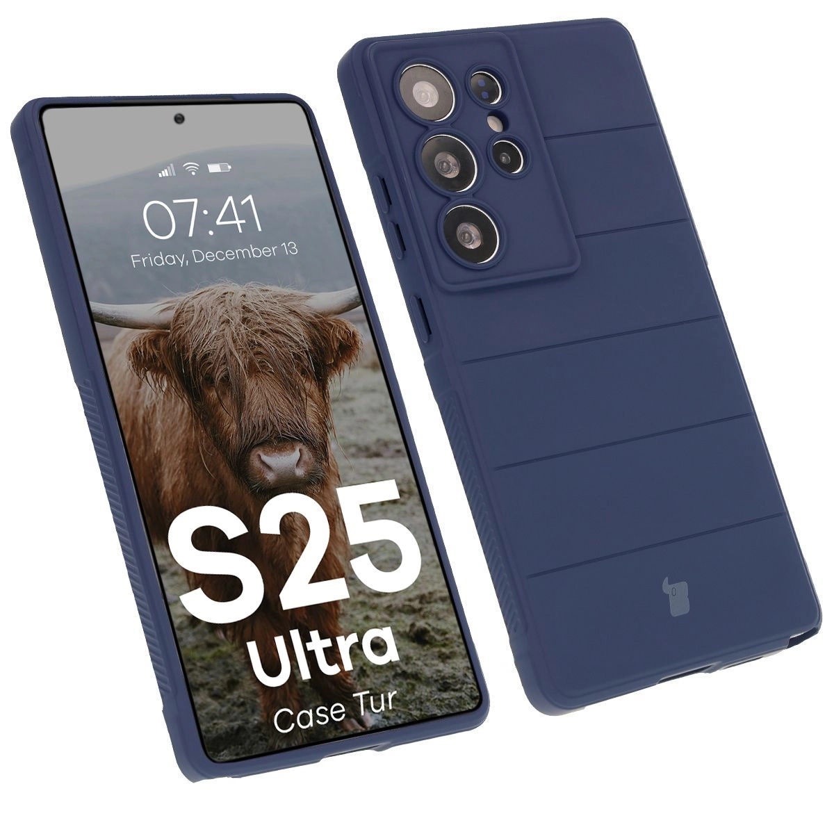 Etui Bizon Tur do Galaxy S25 Ultra Granatowy