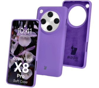 Etui Bizon Silikonowe Soft do Oppo Find X8 Pro Fioletowy