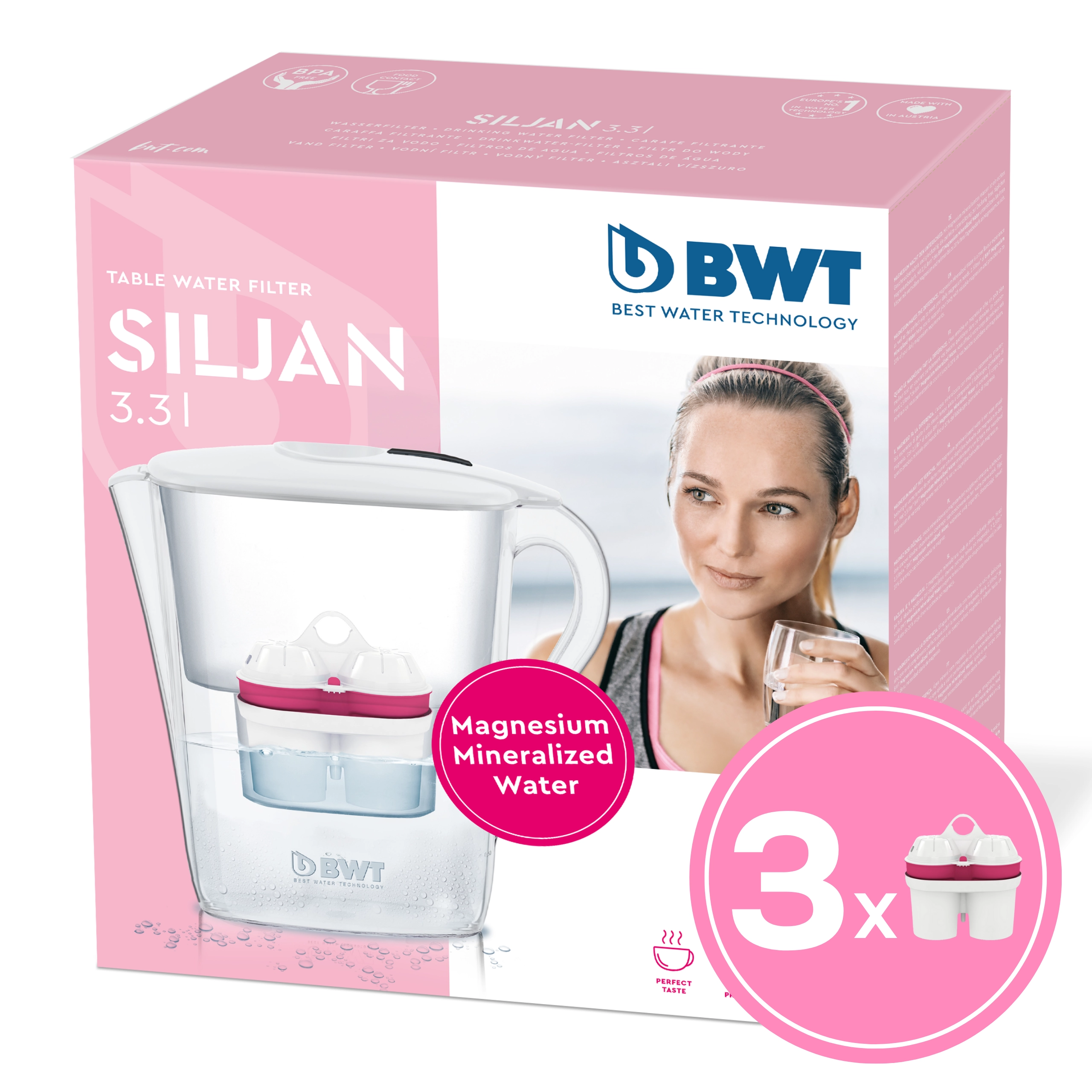 Dzbanek filtrujący BWT Siljan 3,3l 3 wkłady Biały