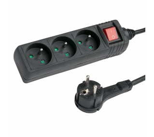 Hama P2223744 "STANDARD" 3 Gniazda 3m Czarny