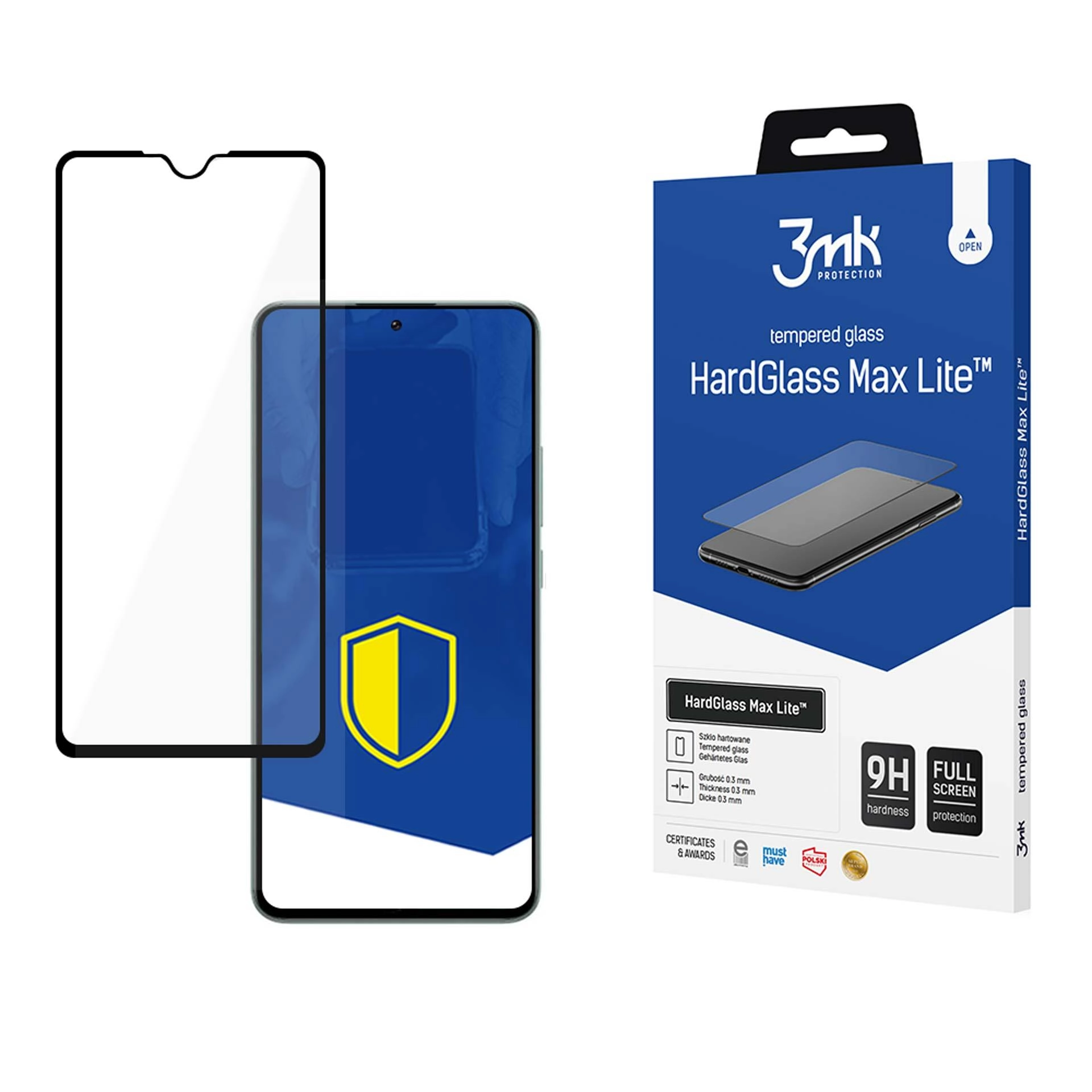 Szkło hartowane 3mk HardGlass Max Lite Black do Motorola Moto G34 5G