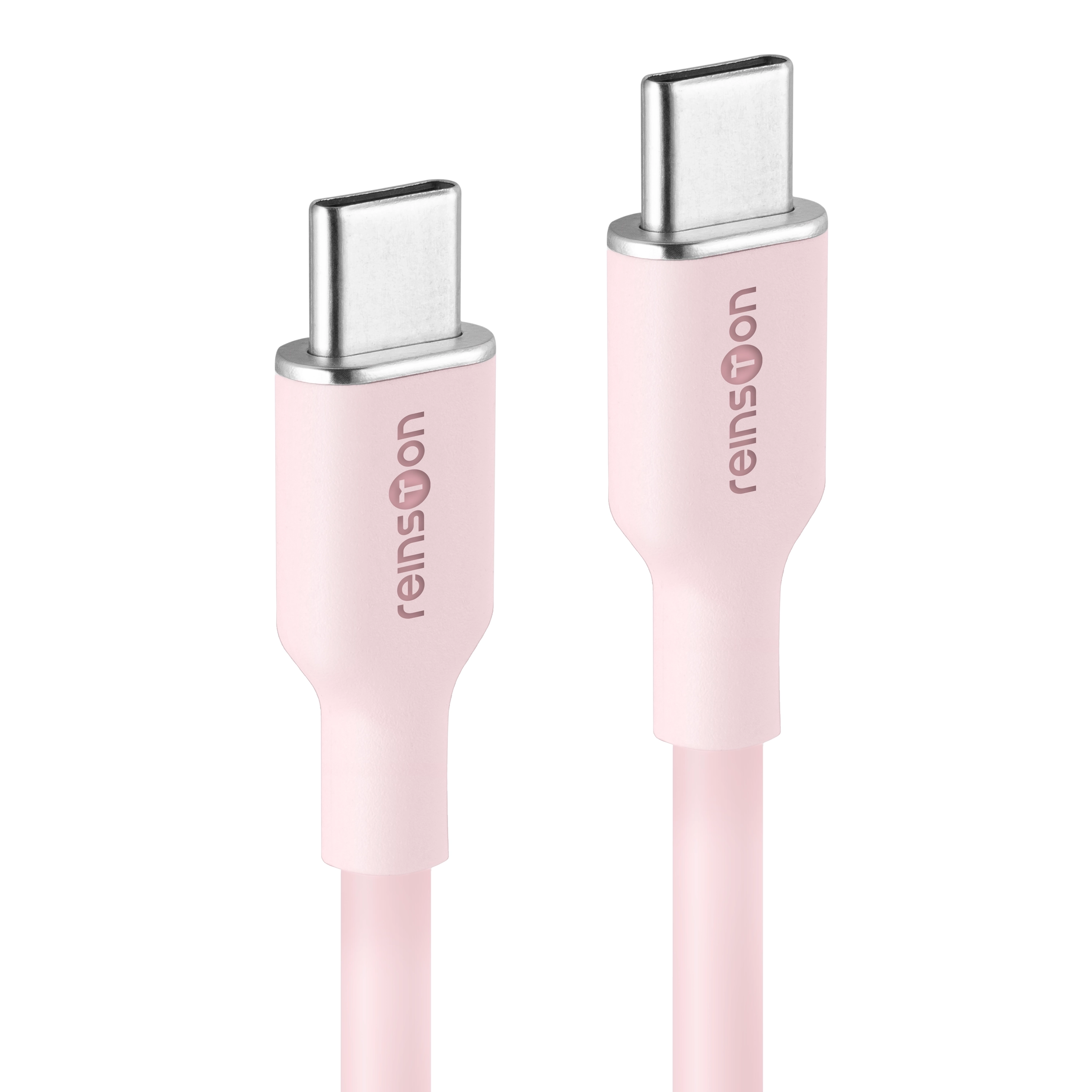 Kabel Reinston EK15CC65R USB-C do USB-C SOFT 65 W 1,5 m Różowy