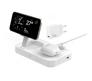 4smarts QI2 Trident 2w1 + USB-C + ładowarka sieciowa 30W Biały - ⚡ EURO HIT CENOWY! ⚡