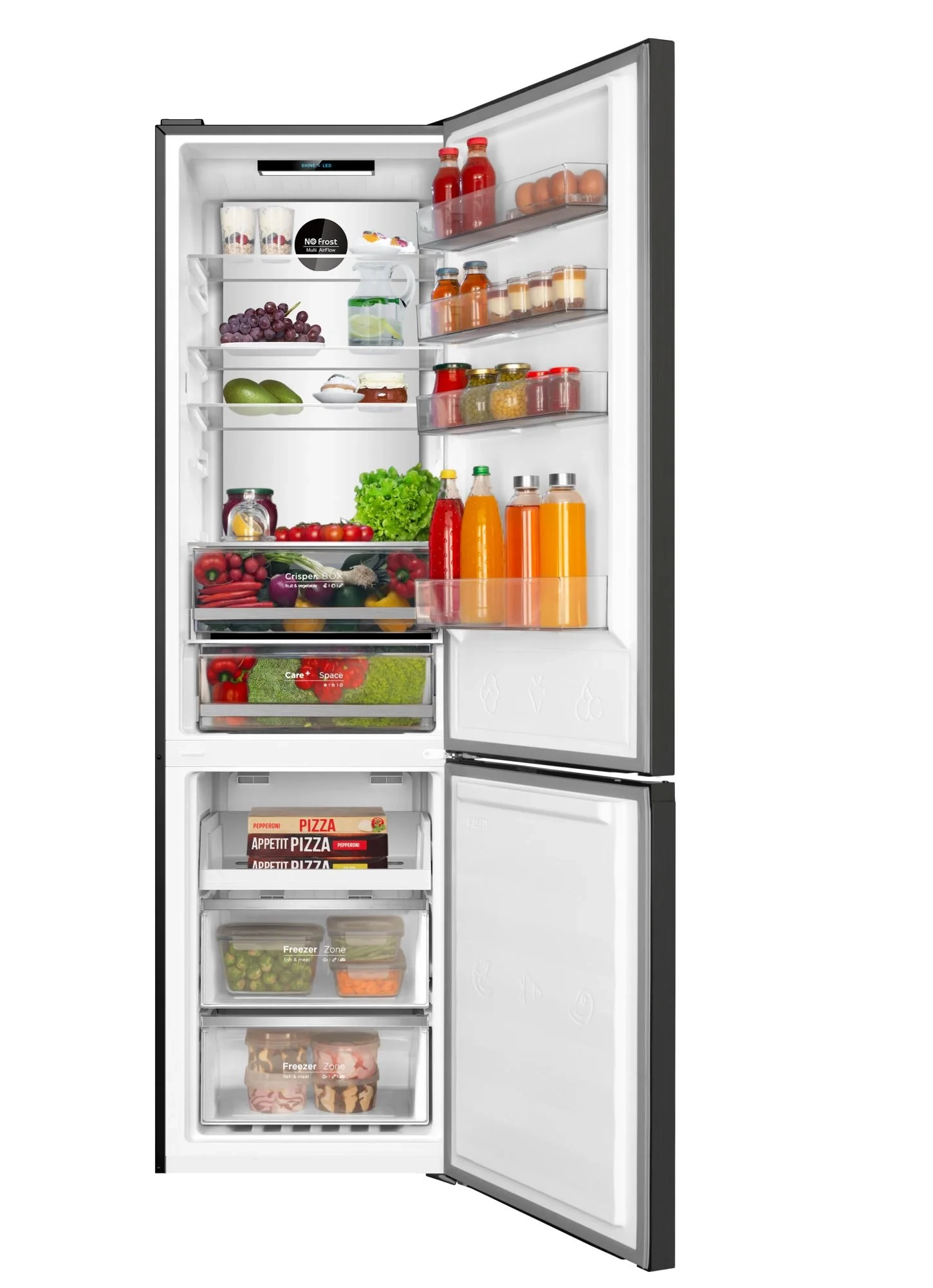 Lodówka Amica FK3706E.2DFZXC (D) Pełny No Frost 200cm Komora świeżości Czarny Inox