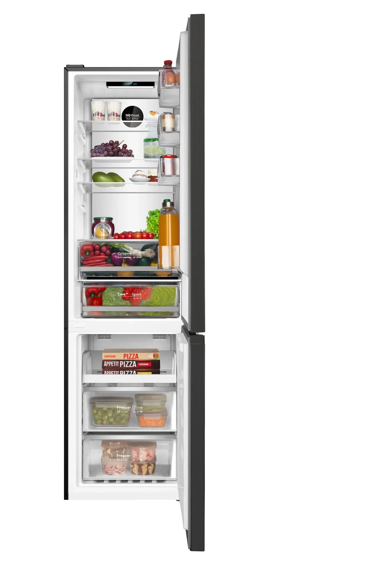 Lodówka Amica FK3706E.2DFZXC (D) Pełny No Frost 200cm Komora świeżości Czarny Inox