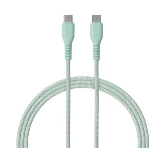 Kabel QUALO USB-C do USB-C 1,5m 3A Miętowy