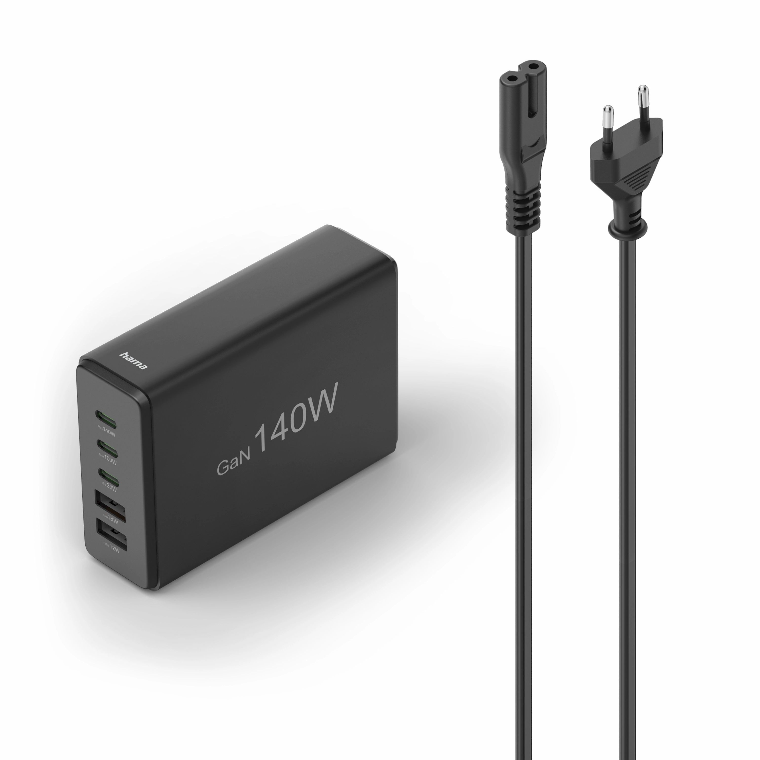 Ładowarka USB Hama 201978 140W 3x USB-C, 2x USB-A Czarny