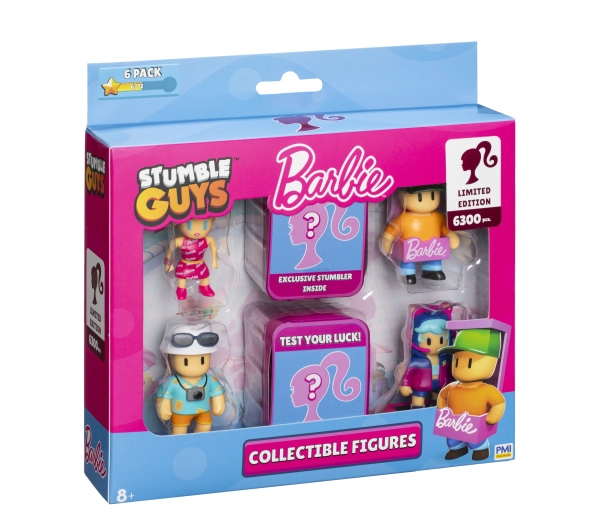 PMI Kids World Stumble Guys X Barbie Figures - 6 Pack Deluxe Box Ver.A