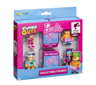PMI Kids World Stumble Guys X Barbie Figures - 6 Pack Deluxe Box Ver.A