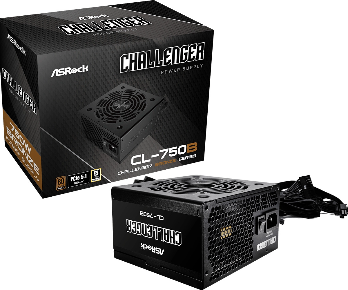 Zasilacz ASrock Challenger CL-750B 750W 80+ Bronze Czarny