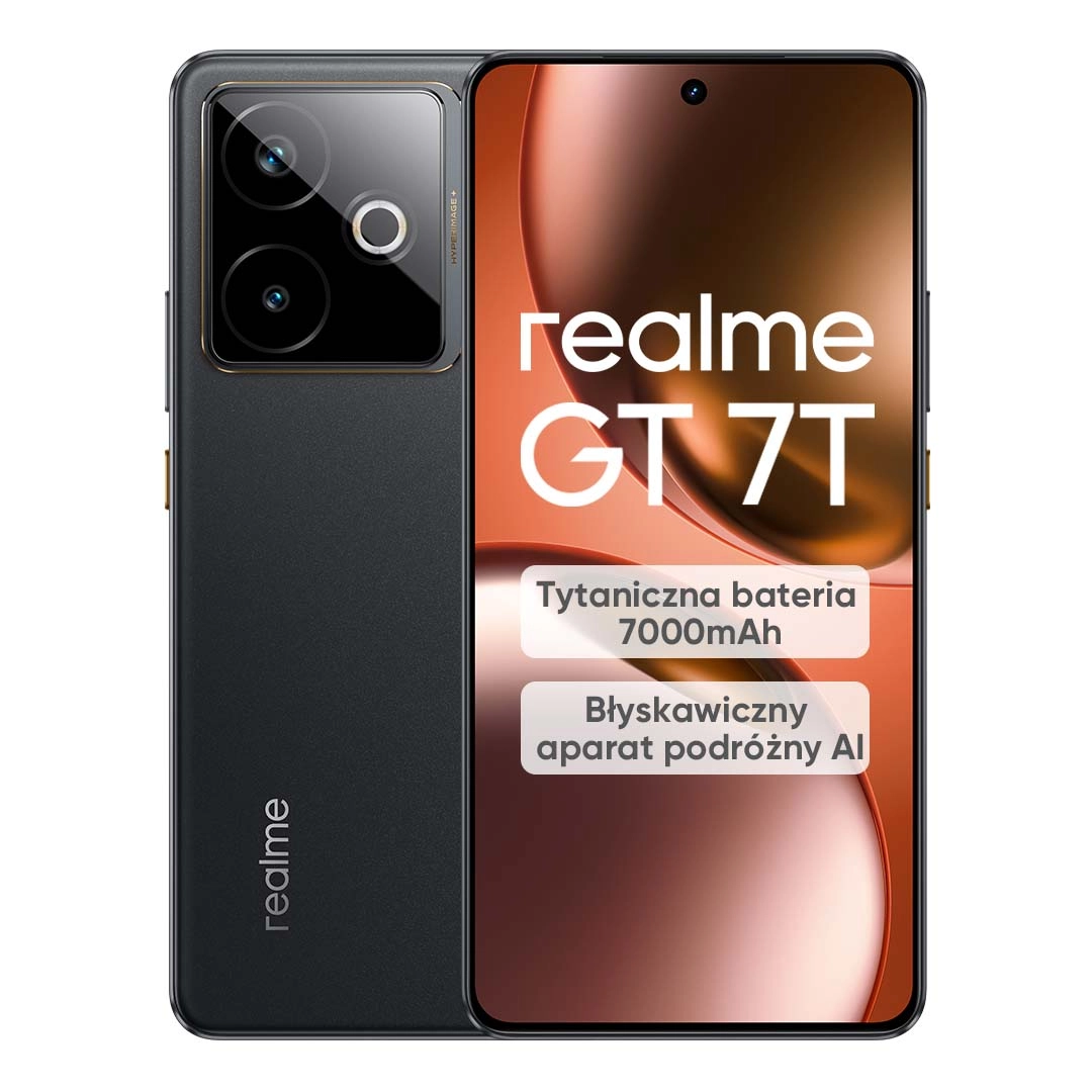 Smartfon realme GT 7T 12/512GB Funkcje AI 6,8" 120Hz 50Mpix Czarny