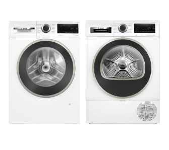 Zestaw Bosch Serie 6 WGG242ZEPL 9kg 1200obr/min + Serie 6 WQG233DEPL 61,3cm 8kg