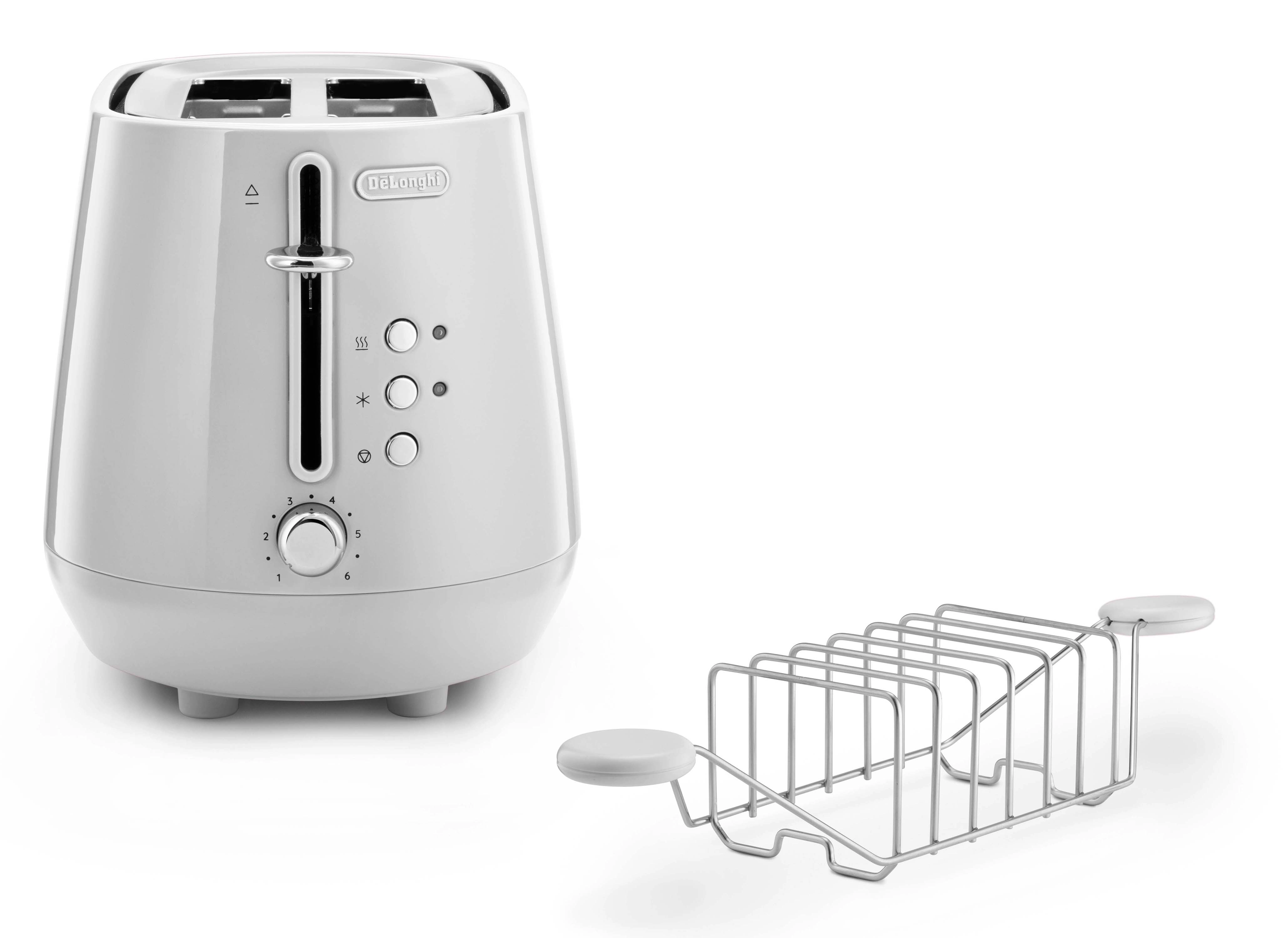 Toster DeLonghi Eclettica CTY2103.W Ruszt do bułek Rozmrażanie 900W