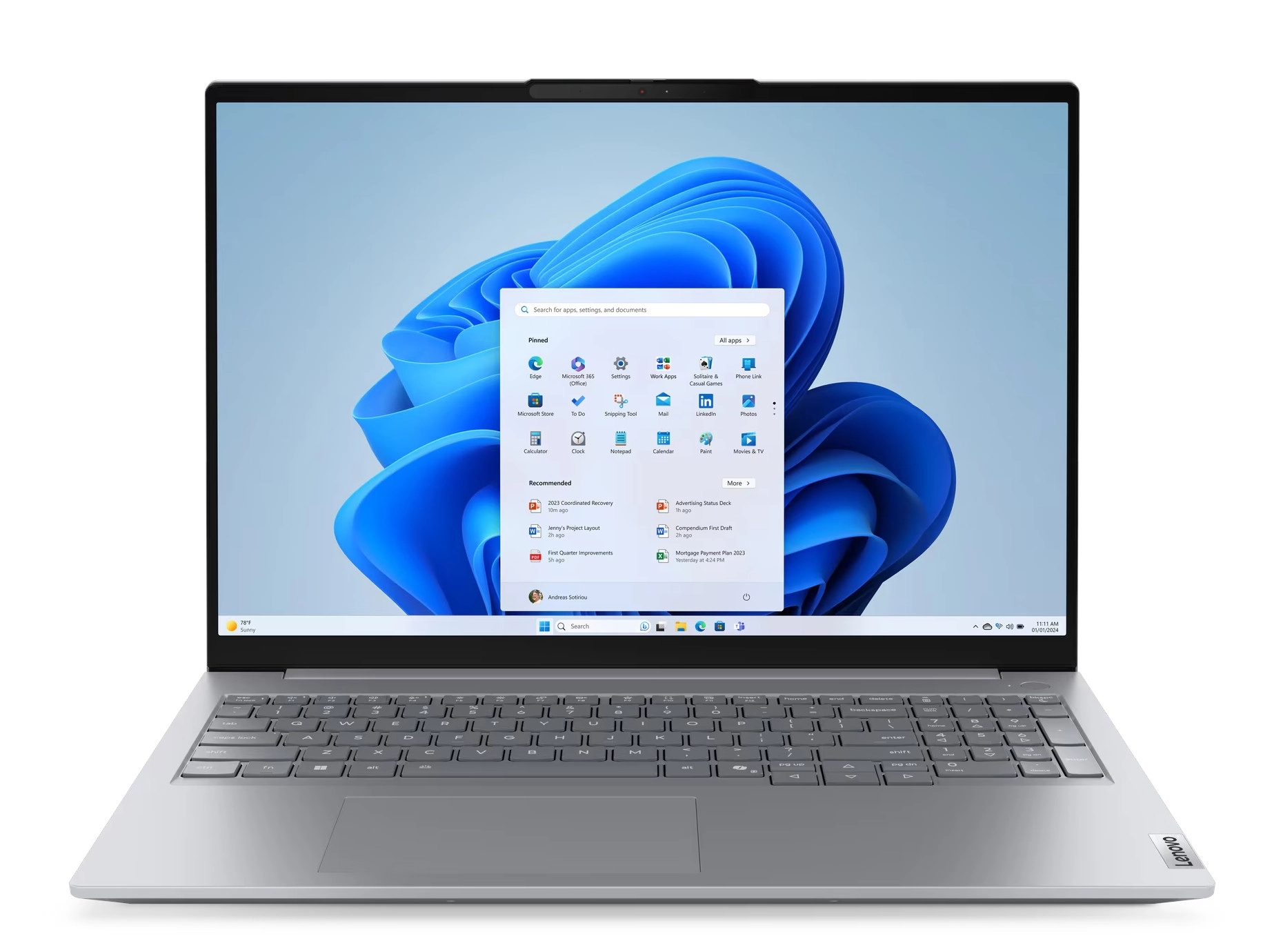 Laptop biznesowy Lenovo ThinkBook 16 G8 IRL 16" Core 5 210H 16GB RAM 512GB Dysk SSD Win11 Pro Szary Funkcje AI