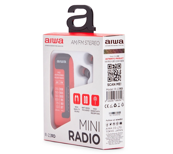 Aiwa R-22RD Radio FM Czerwony