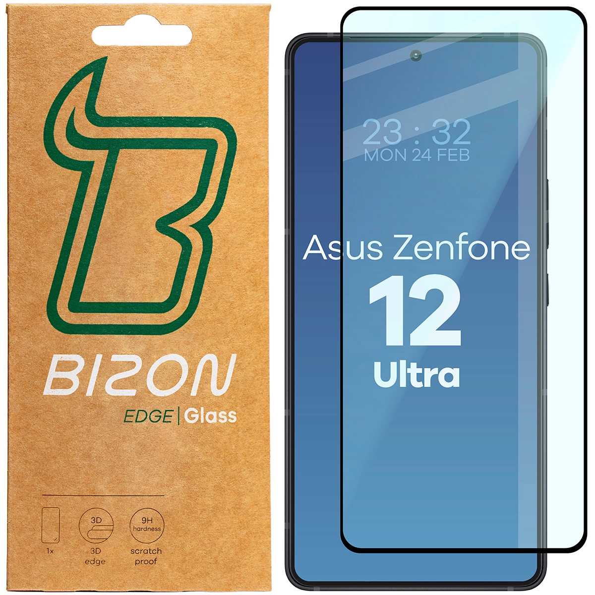 Szkło hartowane Bizon pełne Edge 2 do Asus Zenfone 12 Ultra