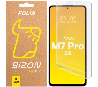 Folia ochronna Bizon matowa Film Sun do Xiaomi Poco M7 Pro 5G 2 sztuki