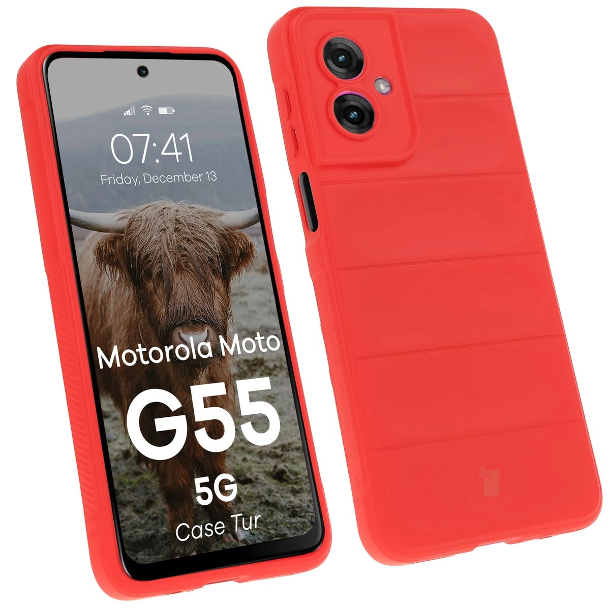 Etui Bizon Tur do Motorola Moto G55 5G Czerwony