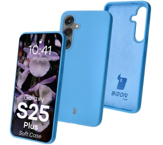 Bizon Silikonowe Soft do Galaxy S25 Plus Niebieski