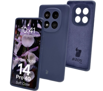 Etui Bizon Silikonowe Soft do Xiaomi Redmi Note 14 Pro 4G Granatowy