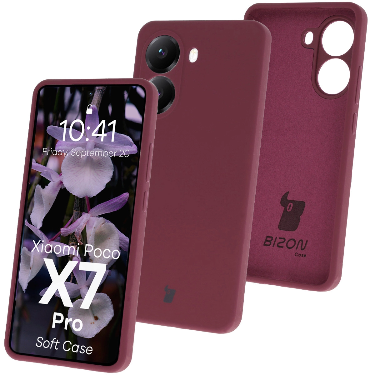 Etui Bizon Silikonowe Soft do Poco X7 Pro Śliwkowy
