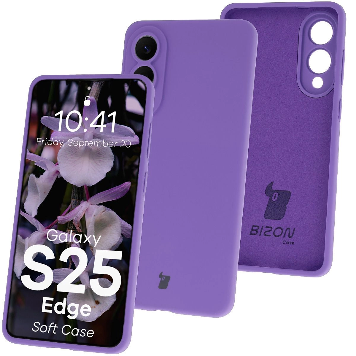 Etui Bizon Silikonowe Soft do Samsung Galaxy S25 Edge Ciemnofioletowy