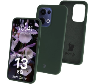 Bizon Silikonowe Soft do Oppo Reno13 Ciemnozielony