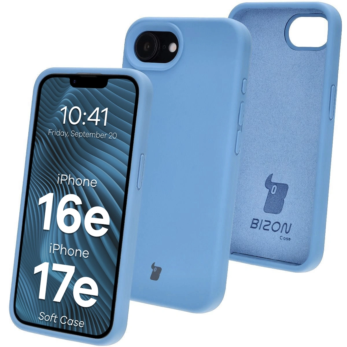 Etui Bizon Silikonowe Soft do iPhone 16e/17e Niebieski