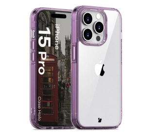 Bizon Halo do iPhone 15 Pro Przezroczysto-fioletowy