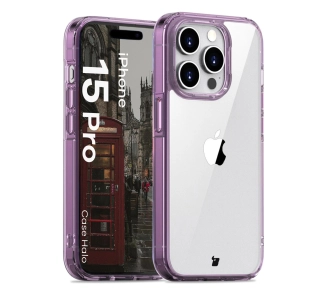 Etui Bizon Halo do iPhone 15 Pro Przezroczysto-fioletowy