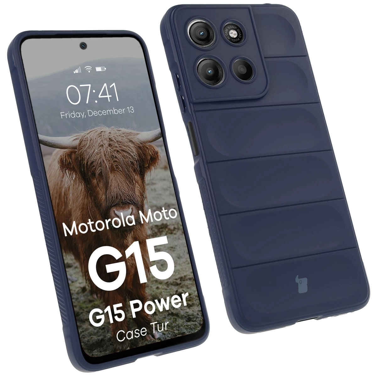 Etui Bizon Tur do Motorola Moto G15/G15 Power Granatowy