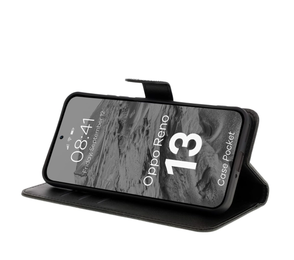 Bizon z klapką Pocket do Oppo Reno13 Czarny
