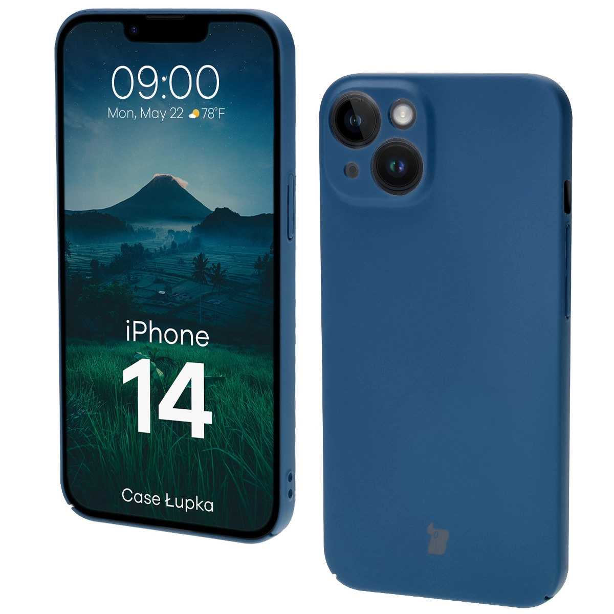 Etui Bizon Łupka do iPhone 14 Niebieski