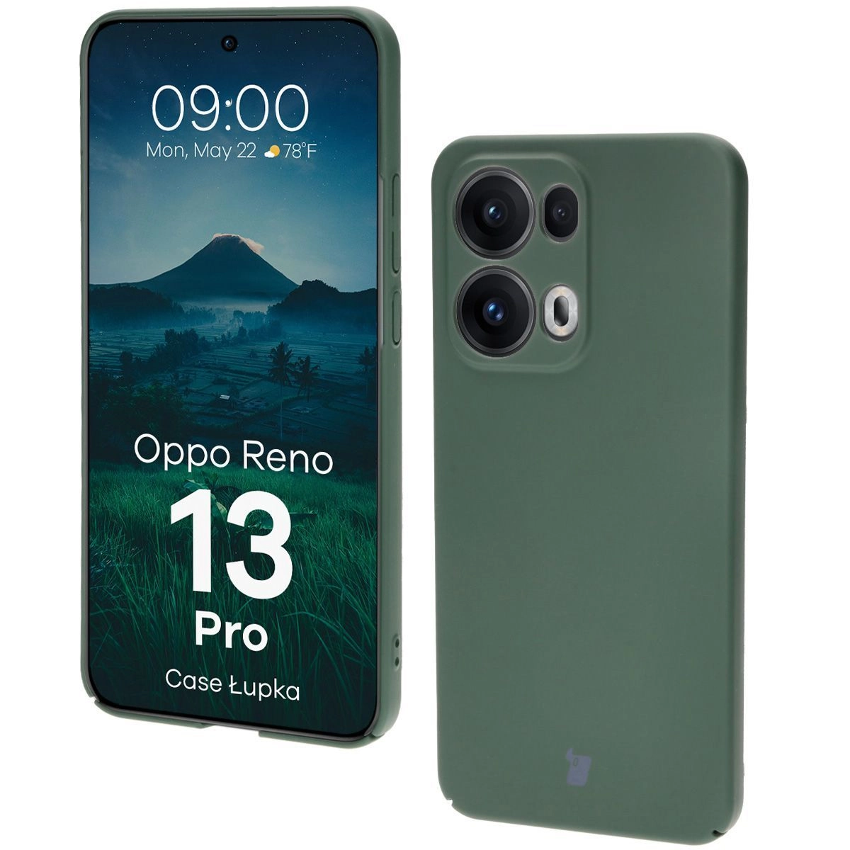 Etui Bizon Łupka do Oppo Reno13 Pro Zielony