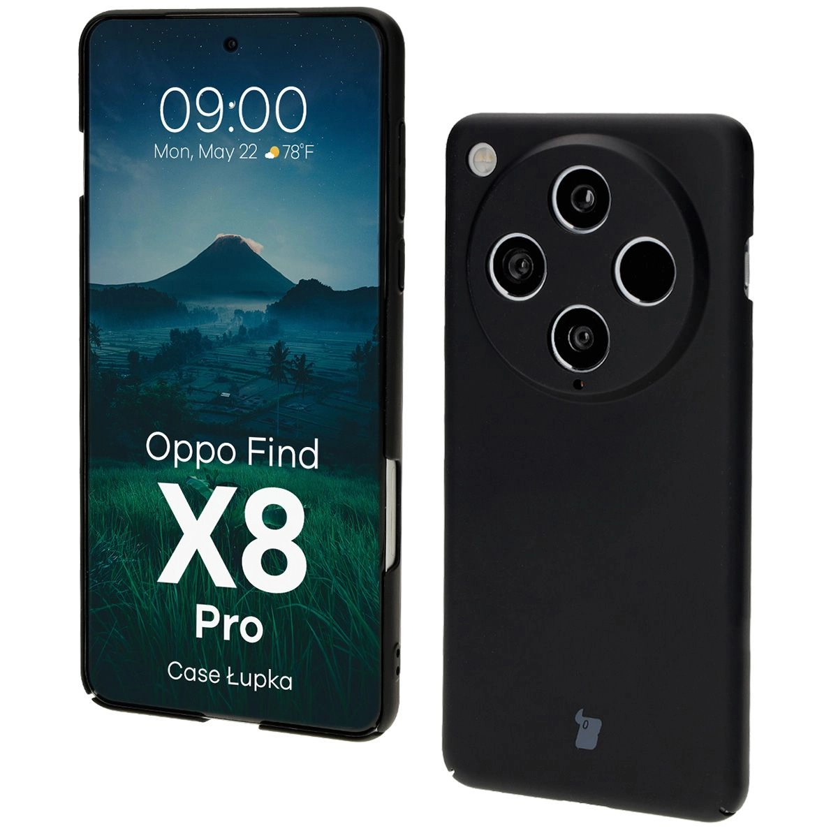 Etui Bizon Łupka do Oppo Find X8 Pro Czarny
