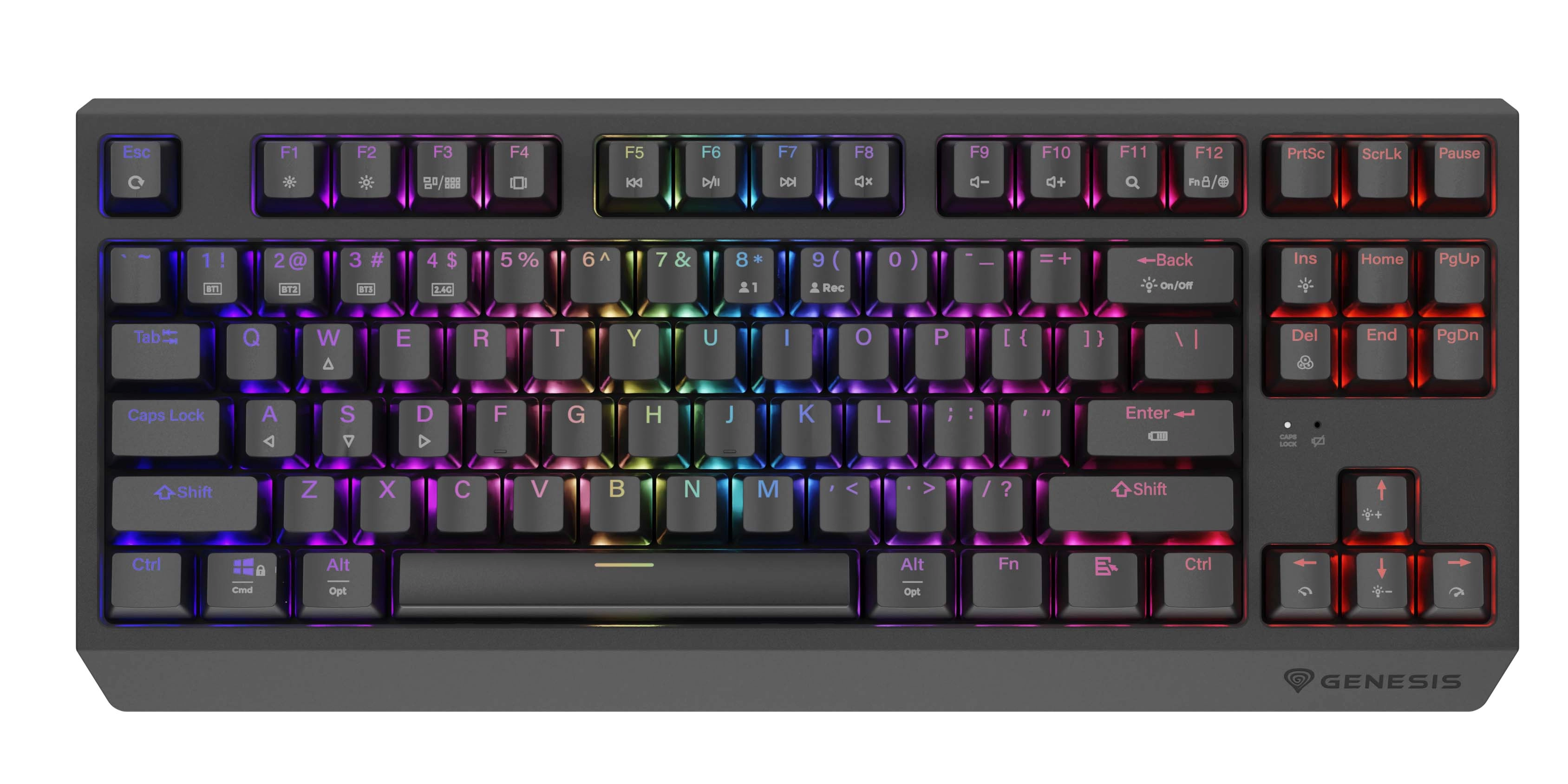 Klawiatura mechaniczna Genesis Thor 230 TKL US RGB Outemu Silent Lemon Czarny