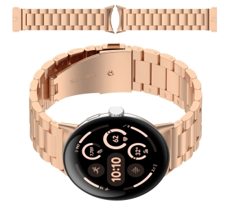 Bransoleta Bizon ze stali nierdzewnej Aura do Google Pixel Watch 3/2/1 41mm Różowo złoty