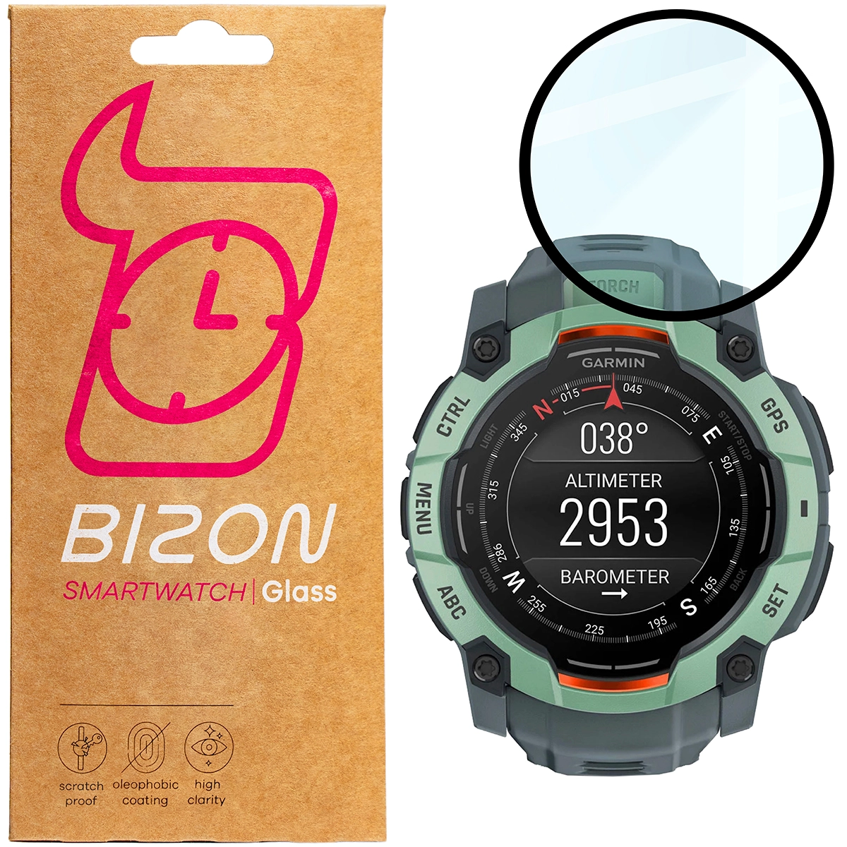 Szkło hybrydowe Bizon Edge Hybrid do Garmin Instinct 3 45 mm