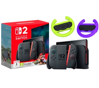 Nintendo Switch 2 Joy-Con Czarny + Mario Kart World + Kierownica Yaxo Joy-Con Wheels Set - ⚡ BESTSELLERY ⚡ - Kup na Raty - RRSO 0%