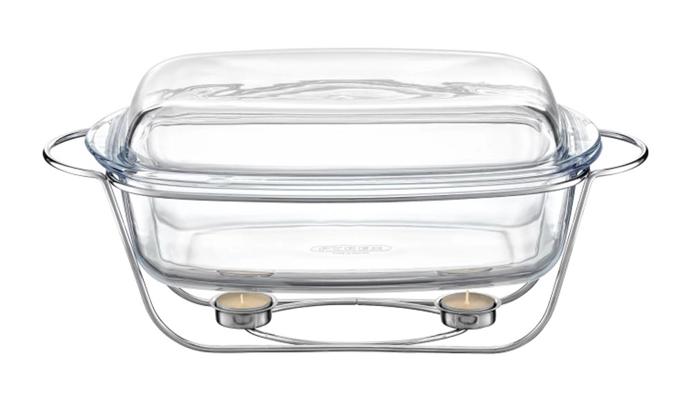 Naczynie żaroodporne Ambition z podgrzewaczem Saule 7l Srebrny