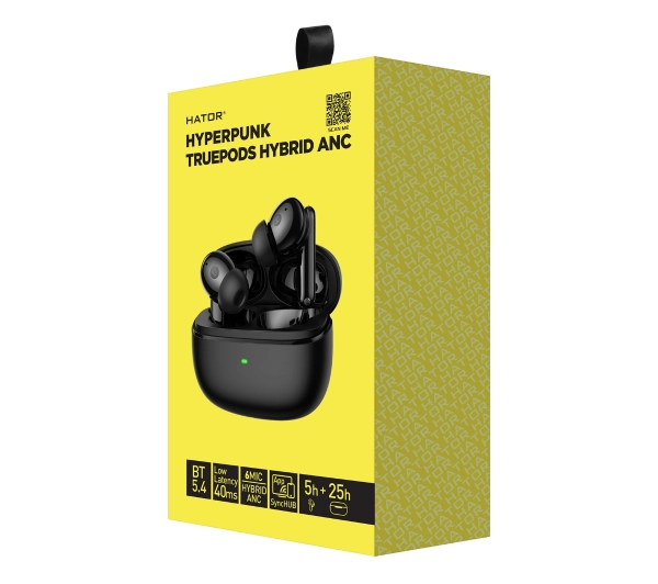 Hator Hyperpunk Truepods Hybrid ANC HTA431 Dokanałowe Czarny