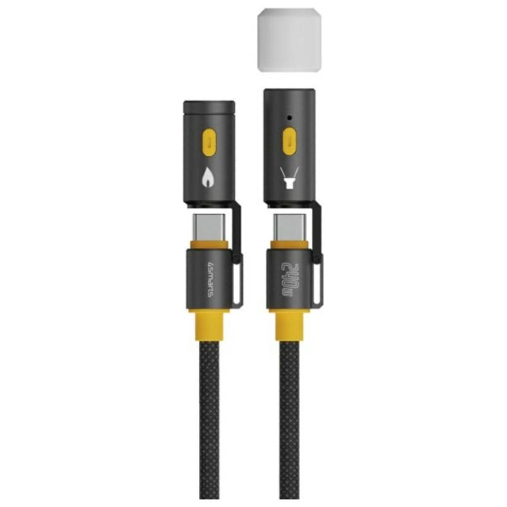 Kabel 4smarts USB-C do USB-C 3w1 240W 1,5m Czarny
